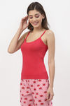 Floret Cotton Camisole (Pack of 2) - Nude Red — thumbnail 8